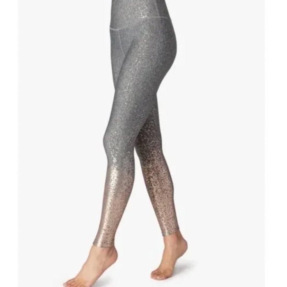 Beyond Yoga Alloy Ombre Speckled Shimmer Midi Leggings - Picture 5 of 8